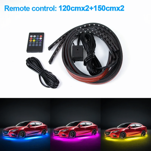 Flexible Car Underglow Kit Underbody Strip LED Neon Light Ambient Atmosphere Lamp APP Dream Color RGB Auto Decorative - Image 10