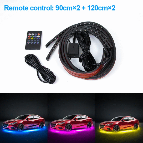 Flexible Car Underglow Kit Underbody Strip LED Neon Light Ambient Atmosphere Lamp APP Dream Color RGB Auto Decorative - Image 9