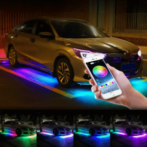 Flexible Car Underglow Kit Underbody Strip LED Neon Light Ambient Atmosphere Lamp APP Dream Color RGB Auto Decorative