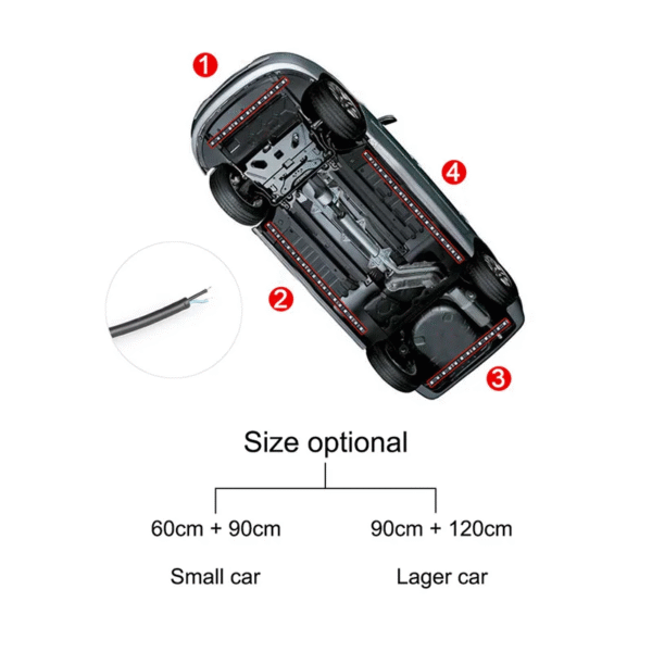 Flexible Car Underglow Kit Underbody Strip LED Neon Light Ambient Atmosphere Lamp APP Dream Color RGB Auto Decorative - Image 11