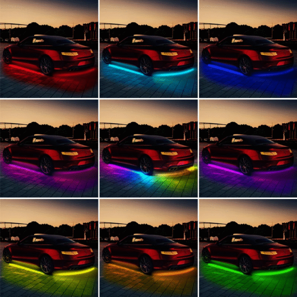 Flexible Car Underglow Kit Underbody Strip LED Neon Light Ambient Atmosphere Lamp APP Dream Color RGB Auto Decorative - Image 4