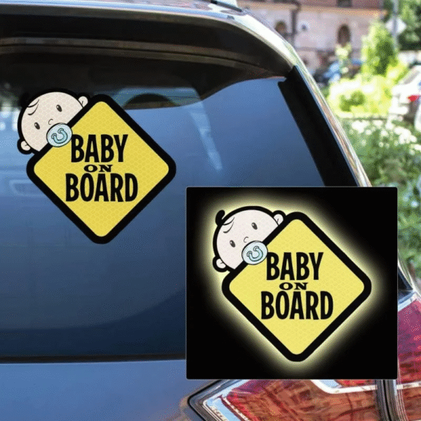 Reflective Stickers Baby on Board Waterproof Vinyl Decals Auto Bumper Trunk Body Vehicle Decoration - Image 2