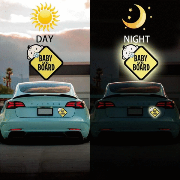 Reflective Stickers Baby on Board Waterproof Vinyl Decals Auto Bumper Trunk Body Vehicle Decoration - Image 3