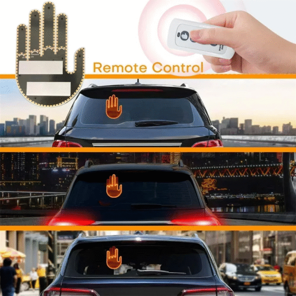 Car Expression LED Remote Control Gesture Lights – Road Rage Middle Finger & Palm Light Accessories - Image 5