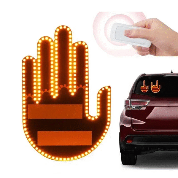 Car Expression LED Remote Control Gesture Lights – Road Rage Middle Finger & Palm Light Accessories - Image 6