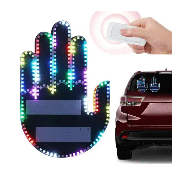 Car Expression LED Remote Control Gesture Lights – Road Rage Middle Finger & Palm Light Accessories - Image 8