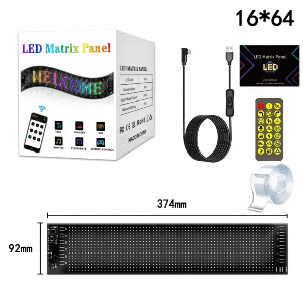 LED Matrix Panel for Trucks – DIY Programmable RGB Car Display with Bluetooth App Control & Scrolling Lights - Image 10
