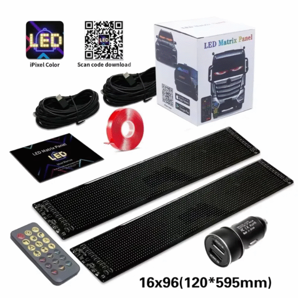 LED Matrix Panel for Trucks – DIY Programmable RGB Car Display with Bluetooth App Control & Scrolling Lights - Image 12