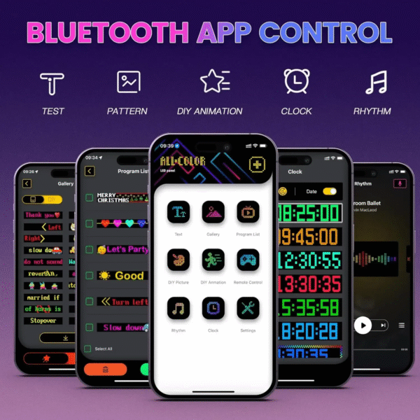 LED Matrix Panel for Trucks – DIY Programmable RGB Car Display with Bluetooth App Control & Scrolling Lights - Image 3