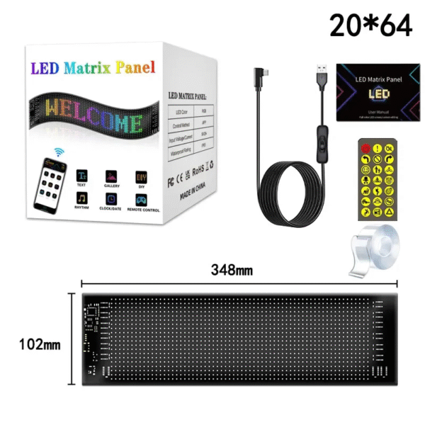 LED Matrix Panel for Trucks – DIY Programmable RGB Car Display with Bluetooth App Control & Scrolling Lights - Image 9
