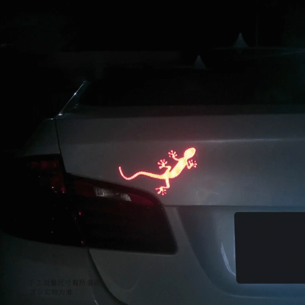 Gecko Reflective Car Sticker – Night Safety Warning Mark, Waterproof Strip Light Reflector for Auto Exterior Accessories - Image 2