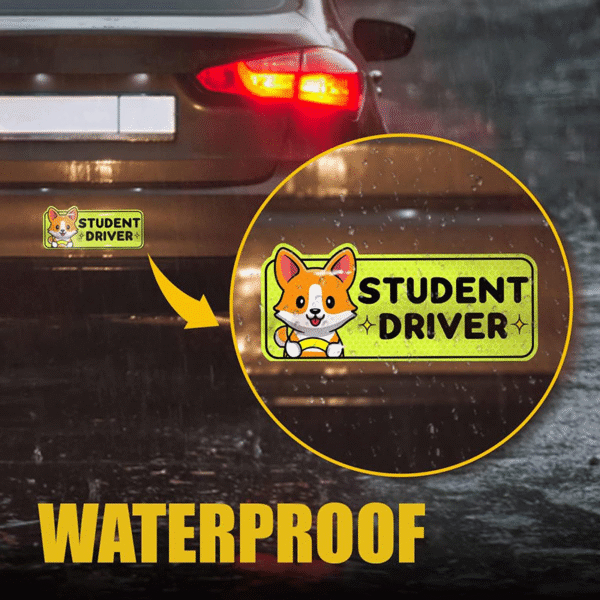 4PCS Cartoon Cat Student Driver Magnet – Cute Reflective Car Sticker for Safety & Visibility - Image 10