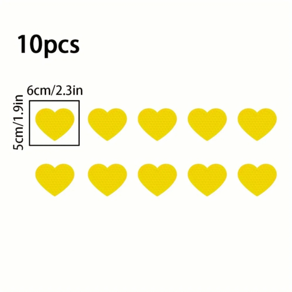 10PCS/Pack 5PCS/Pack Heart-Shaped Reflective Car Stickers – Waterproof Vinyl Decals for Auto Trunk, Vehicle Body, Night Safety & Decoration - Image 17