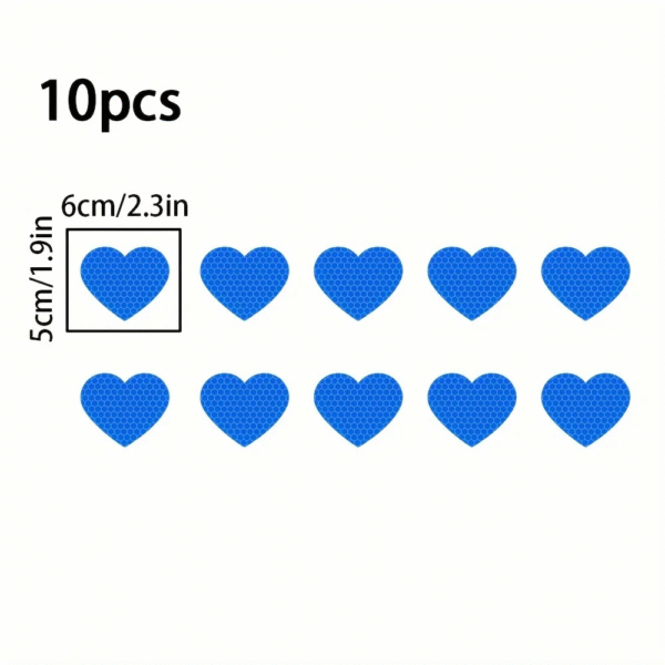 10PCS/Pack 5PCS/Pack Heart-Shaped Reflective Car Stickers – Waterproof Vinyl Decals for Auto Trunk, Vehicle Body, Night Safety & Decoration - Image 16