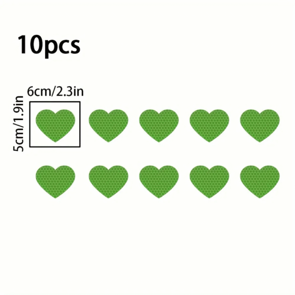 10PCS/Pack 5PCS/Pack Heart-Shaped Reflective Car Stickers – Waterproof Vinyl Decals for Auto Trunk, Vehicle Body, Night Safety & Decoration - Image 15
