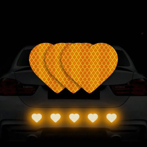 10PCS/Pack 5PCS/Pack Heart-Shaped Reflective Car Stickers – Waterproof Vinyl Decals for Auto Trunk, Vehicle Body, Night Safety & Decoration - Image 7