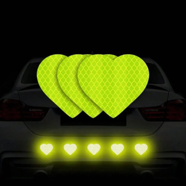 10PCS/Pack 5PCS/Pack Heart-Shaped Reflective Car Stickers – Waterproof Vinyl Decals for Auto Trunk, Vehicle Body, Night Safety & Decoration - Image 12