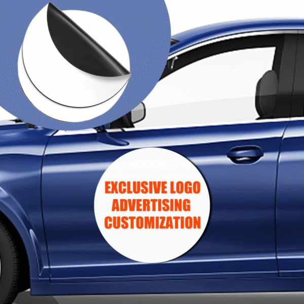 Custom Car Magnets – Personalized Waterproof Bumper Stickers for Business & Private Use | DIY Circular Body Text Decoration